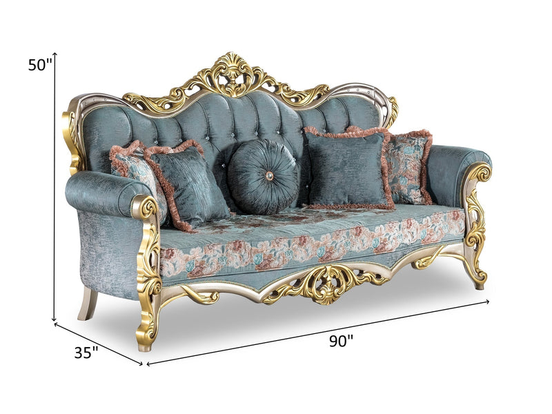 Buse 90" Wide Tufted Traditional Sofa - Gate FurnitureTraditional Sofas
