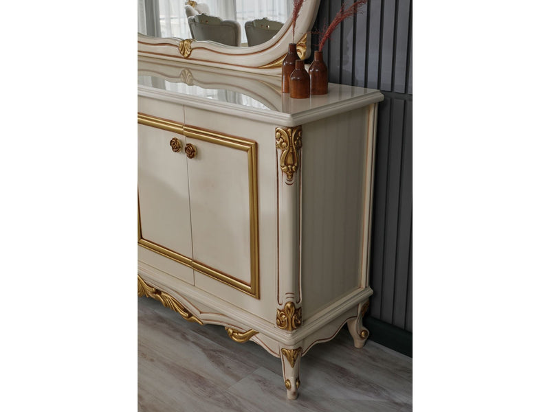Buse Diningroom Consol With Mirror Cream - 115-BUS-HM571-CONWM