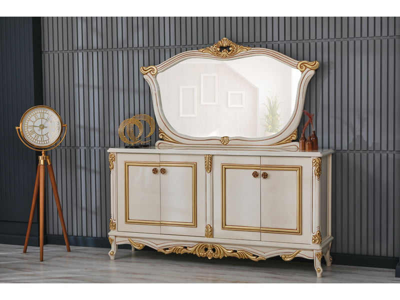 Buse Diningroom Consol With Mirror Cream - 115-BUS-HM571-CONWM