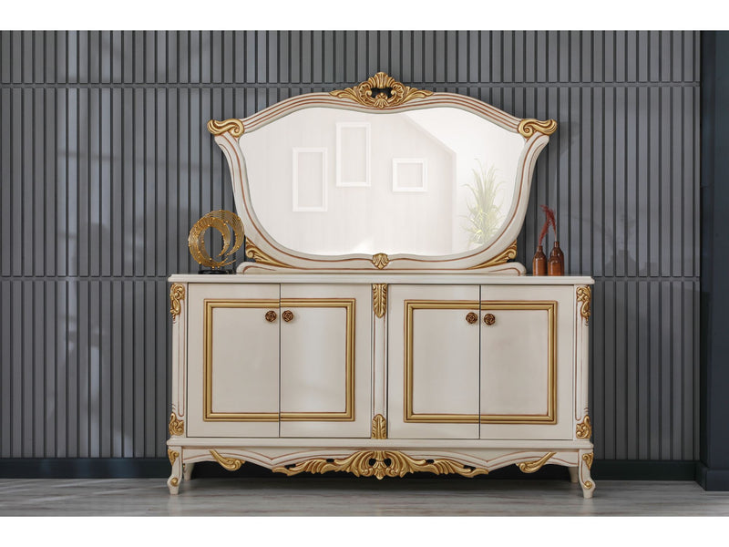 Buse Diningroom Consol With Mirror Cream - 115-BUS-HM571-CONWM