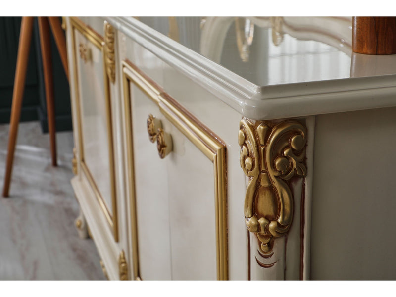 Buse Diningroom Consol With Mirror Cream - 115-BUS-HM571-CONWM