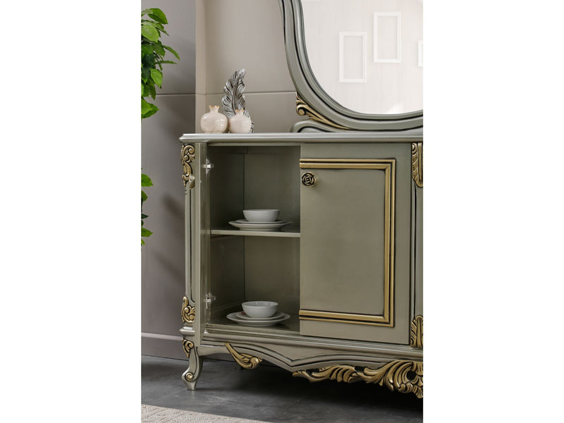 Buse Diningroom Consol With Mirror Light Green - 115-BUS-HM620-CONWM