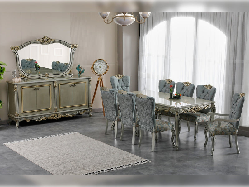 Buse Diningroom (Dining Table & 6 Chair) Light Green - 115-BUS-HM620-SET
