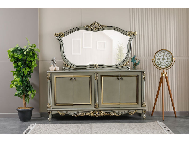 Buse Diningroom (Dining Table & 6 Chair) Light Green - 115-BUS-HM620-SET