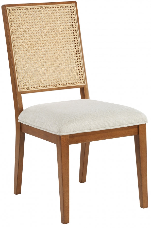 Butterfly Linen Textured Fabric Upholstered Dining Chair in Brown, Set of 2 - 705Walnut-C