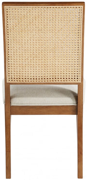 Butterfly Linen Textured Fabric Upholstered Dining Chair in Brown, Set of 2 - 705Walnut-C