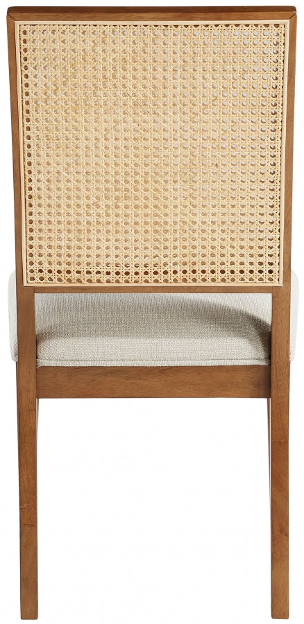 Butterfly Linen Textured Fabric Upholstered Dining Chair in Brown, Set of 2 - 705Walnut-C