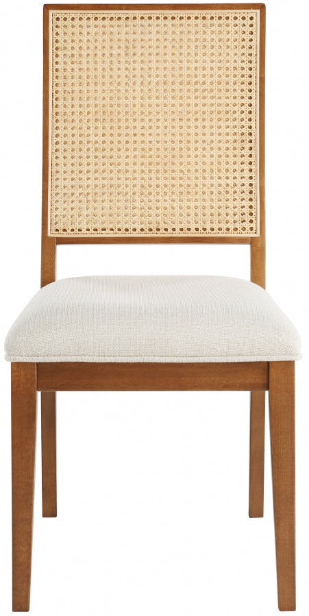 Butterfly Linen Textured Fabric Upholstered Dining Chair in Brown, Set of 2 - 705Walnut-C