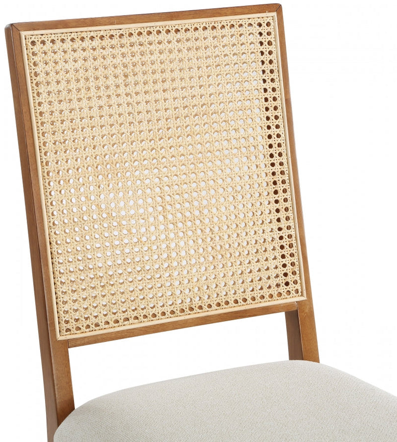 Butterfly Linen Textured Fabric Upholstered Dining Chair in Brown, Set of 2 - 705Walnut-C