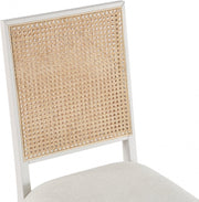 Butterfly Linen Textured Fabric Upholstered Dining Chair in White, Set of 2 - 705White-C