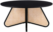 Butterfly Natural Cane And Oak Veneer Coffee Table in Black - 208Black-CT