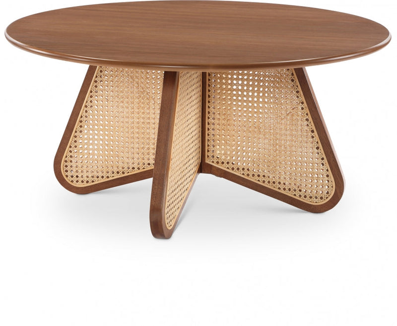 Butterfly Natural Cane And Oak Veneer Coffee Table in Brown - 208Walnut-CT