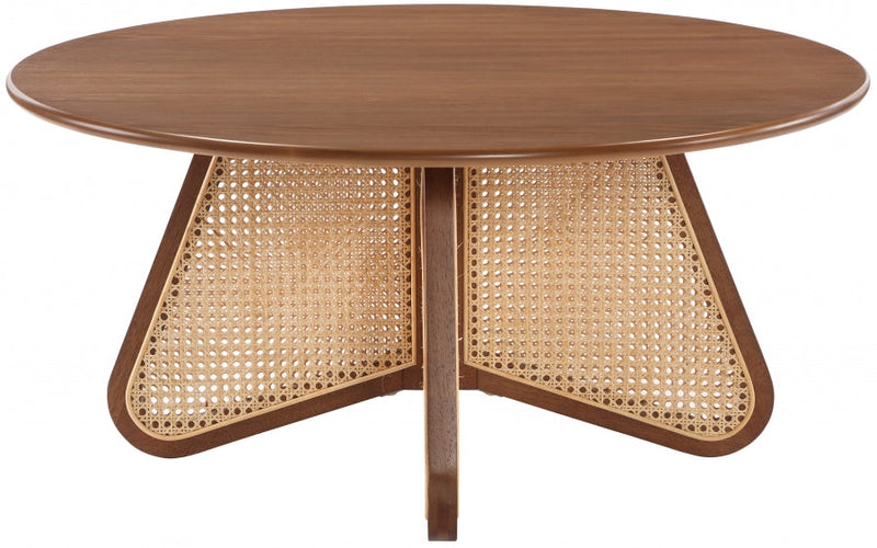 Butterfly Natural Cane And Oak Veneer Coffee Table in Brown - 208Walnut-CT