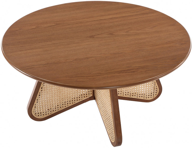Butterfly Natural Cane And Oak Veneer Coffee Table in Brown - 208Walnut-CT