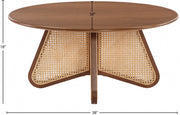 Butterfly Natural Cane And Oak Veneer Coffee Table in Brown - 208Walnut-CT