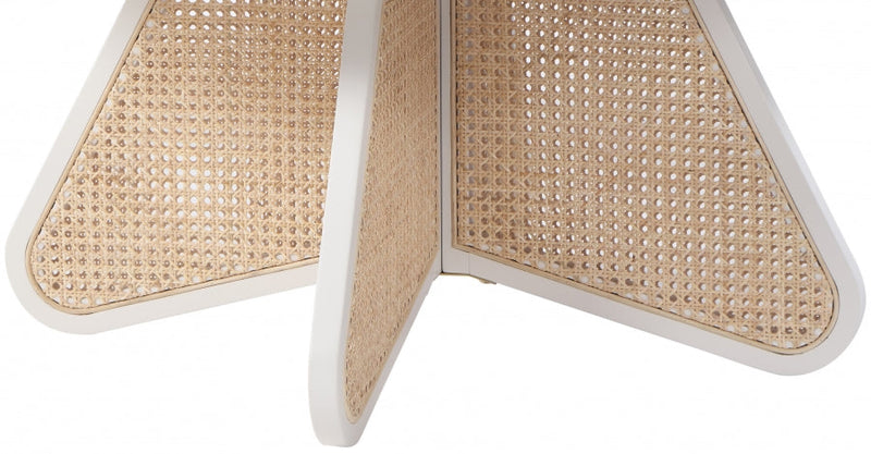 Butterfly Natural Cane And Oak Veneer Coffee Table in White - 208White-CT