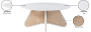 Butterfly Natural Cane And Oak Veneer Coffee Table in White - 208White-CT