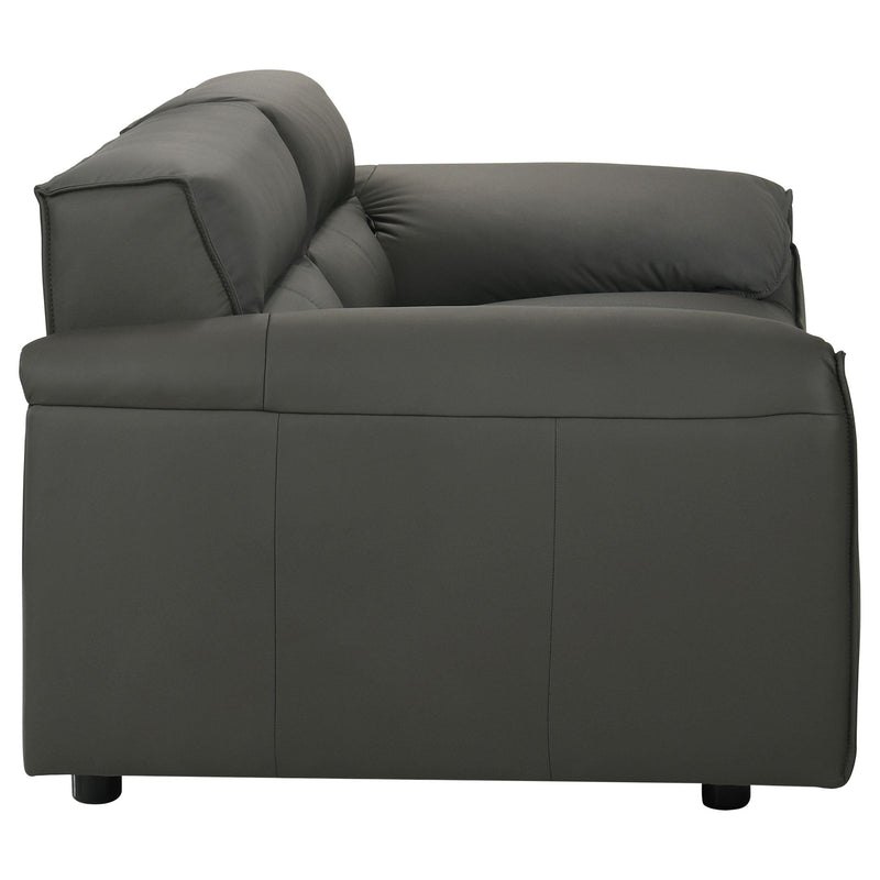 Buxton 2-piece Leather Upholstered Sofa Set Graphite - 509504-S2
