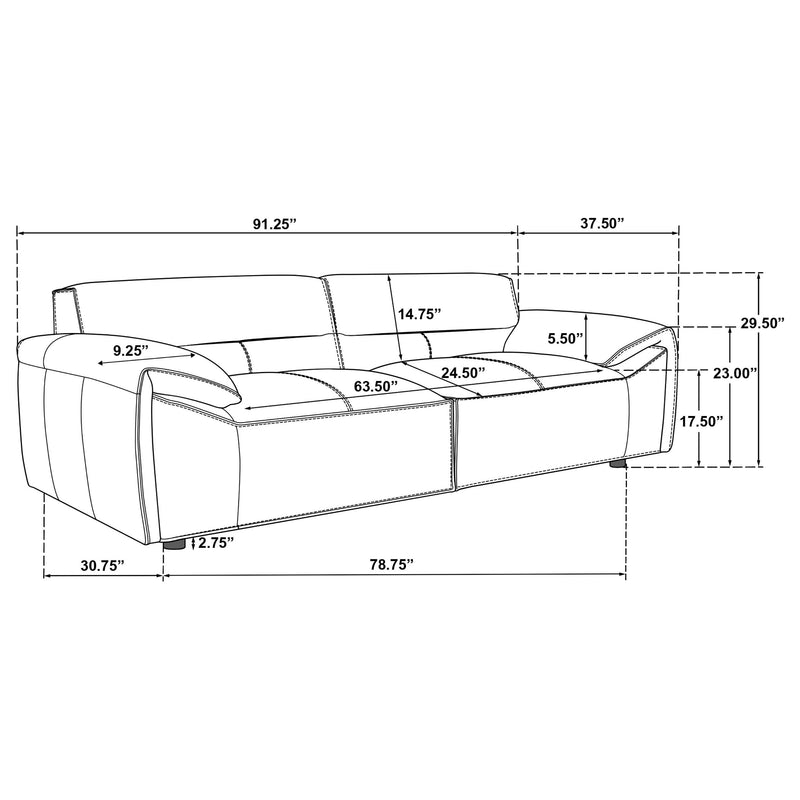 Buxton 2-piece Leather Upholstered Sofa Set Orange - 509501-S2