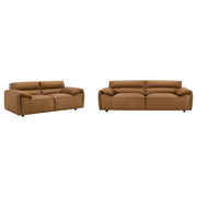 Buxton 2-piece Leather Upholstered Sofa Set Orange - 509501-S2