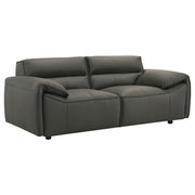 Buxton Top Grain Leather Upholstered Loveseat Graphite - 509505