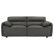 Buxton Top Grain Leather Upholstered Loveseat Graphite - 509505