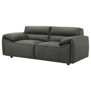 Buxton Top Grain Leather Upholstered Loveseat Graphite - 509505