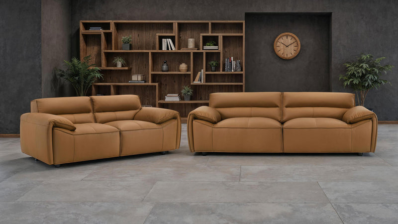 Buxton Top Grain Leather Upholstered Sofa Orange - 509501