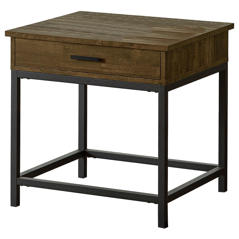 Byers 1-drawer Square Engineered Wood End Table Brown Oak - 723777
