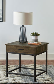 Byers 1-drawer Square Engineered Wood End Table Brown Oak - 723777