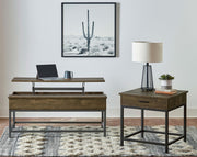 Byers Engineered Wood Lift Top Coffee Table Brown Oak - 723778