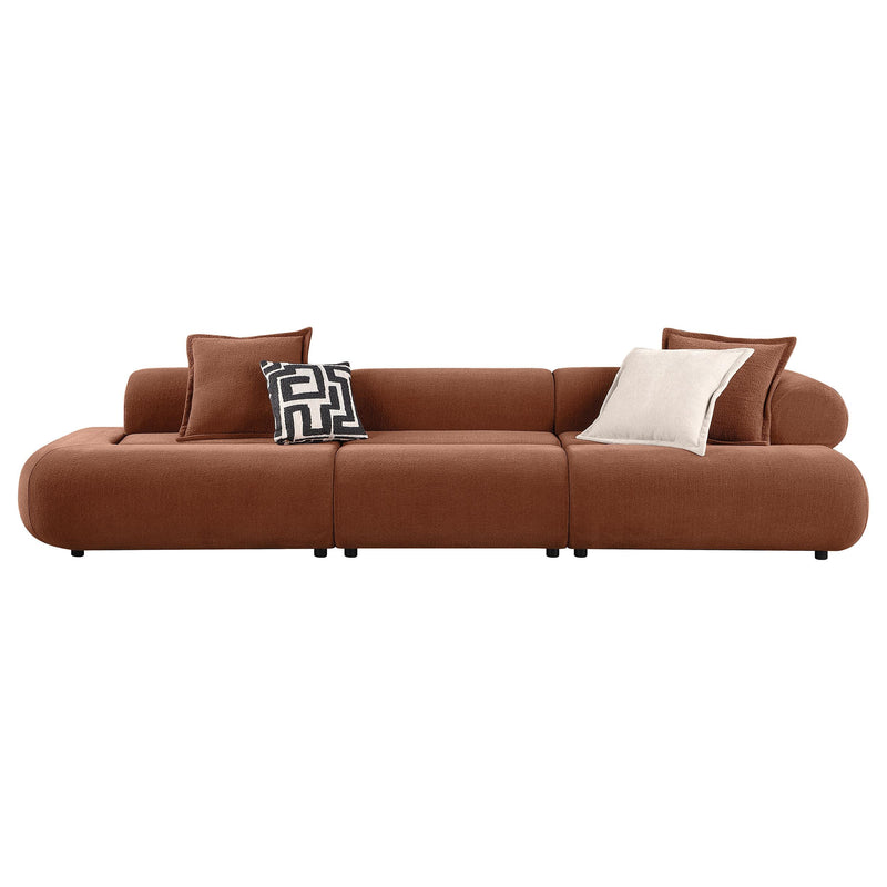 Byrne 143-inch Velvet Modular Bumper Sectional Sofa Rust - 503991-SET