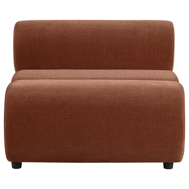 Byrne Velvet Upholstered Armless Chair Rust - 503991AC
