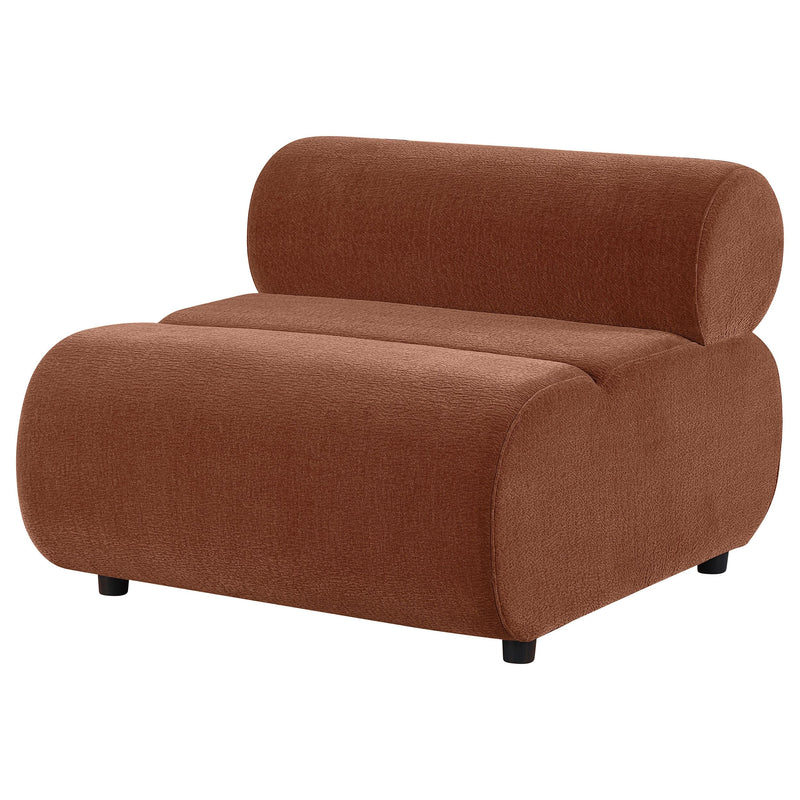Byrne Velvet Upholstered Armless Chair Rust - 503991AC
