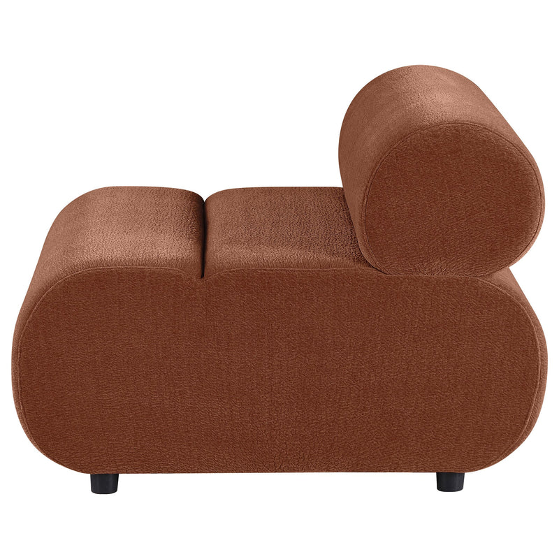 Byrne Velvet Upholstered Armless Chair Rust - 503991AC