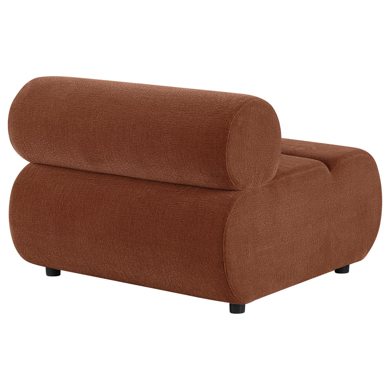 Byrne Velvet Upholstered Armless Chair Rust - 503991AC