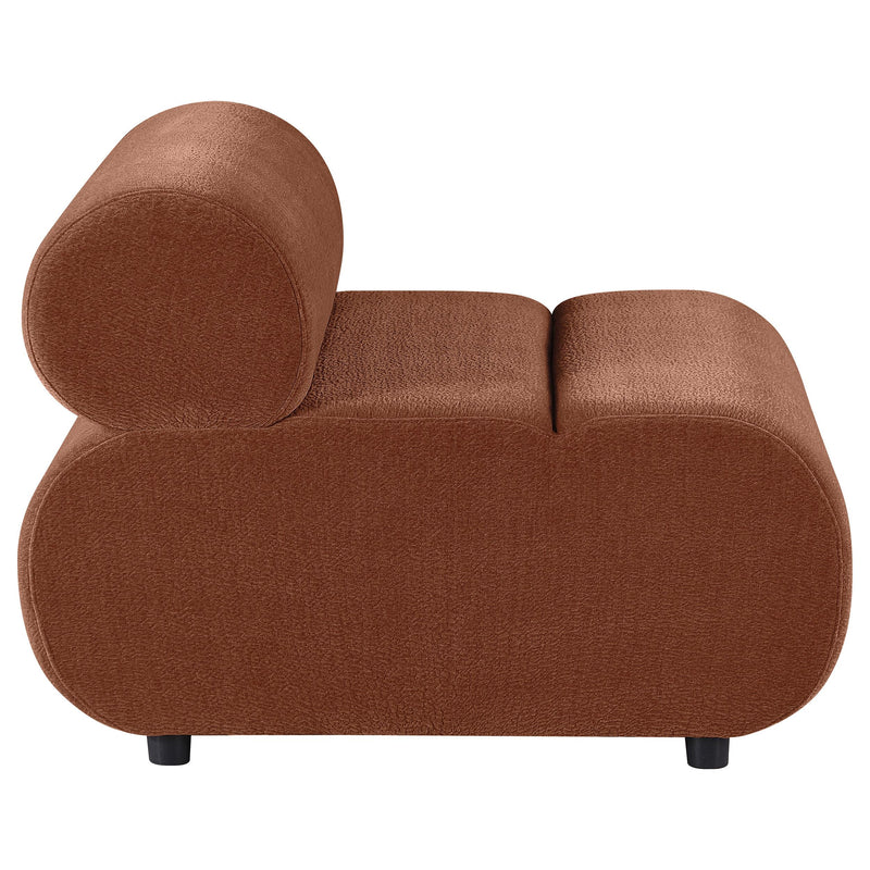 Byrne Velvet Upholstered Armless Chair Rust - 503991AC
