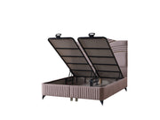 Cınar Storage Bed With Headboard Light Brown - Full in Light Brown - 110-CIN-BBFLBRW-140-SBWHD