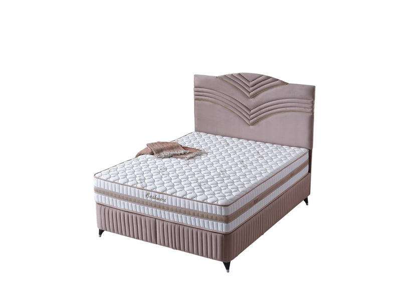 Cınar Storage Bed With Headboard Light Brown - King in Light Brown - 110-CIN-BBFLBRW-200-SBWHD