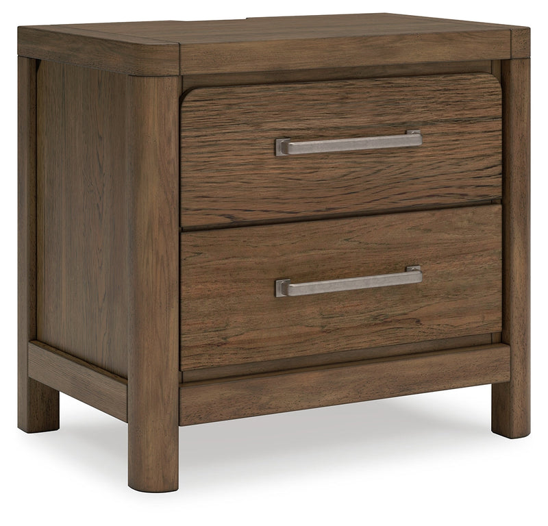 Cabalynn California King Panel Bed with Chest and Nightstand in Light Brown from Ashley - Luna Furniture