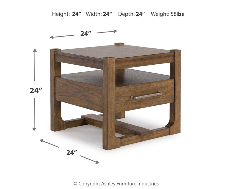 Cabalynn Coffee Table with 1 End Table in Light Brown - PKG015597