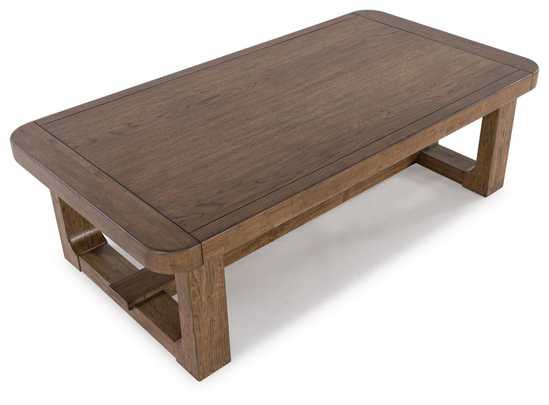 Cabalynn Coffee Table with 1 End Table in Light Brown - PKG015597