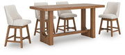Cabalynn Counter Height Dining Table and 4 Barstools - D974D5