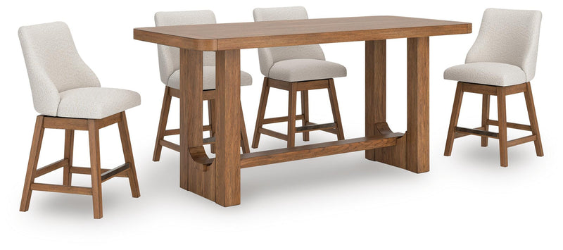 Cabalynn Counter Height Dining Table and 4 Barstools - D974D5