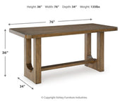 Cabalynn Counter Height Dining Table and 4 Barstools - D974D5