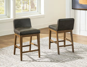 Cabalynn Counter Height Dining Table and 4 Barstools with Storage in Light Brown from Ashley - Luna Furniture