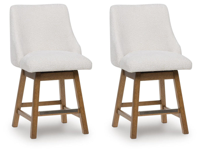 Cabalynn Counter Height Dining Table and 6 Barstools in Light Brown - PKG026535