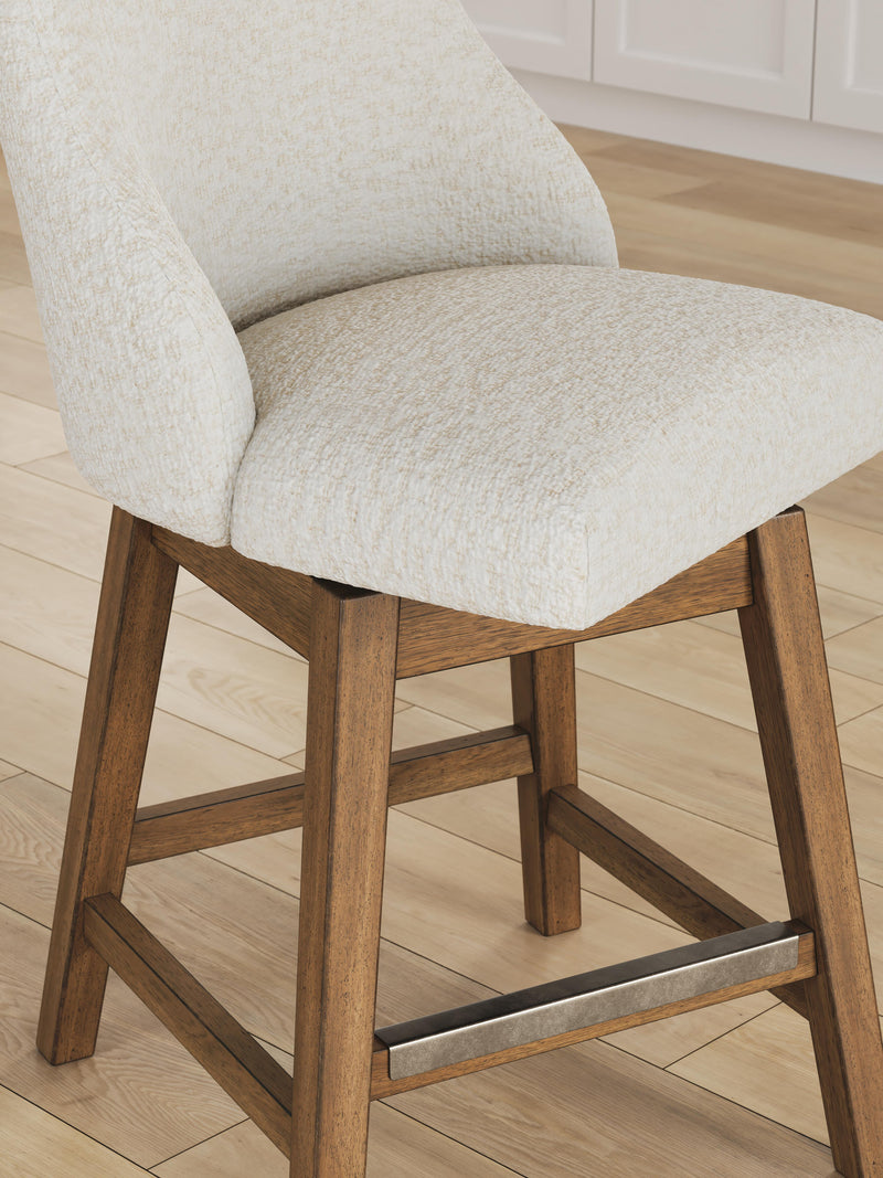 Cabalynn Counter Height Dining Table and 6 Barstools in Light Brown - PKG026535