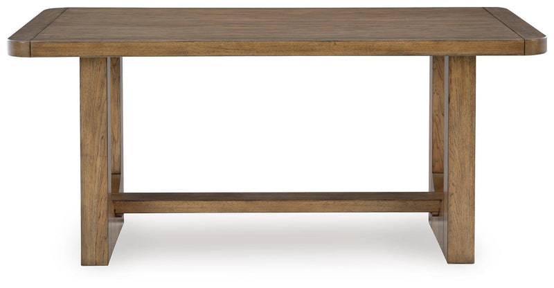 Cabalynn Counter Height Dining Table and 6 Barstools in Light Brown - PKG026535