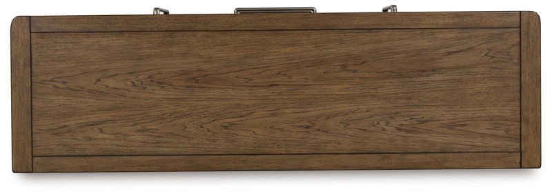 Cabalynn Counter Height Dining Table and 6 Barstools with Storage in Light Brown from Ashley - Luna Furniture